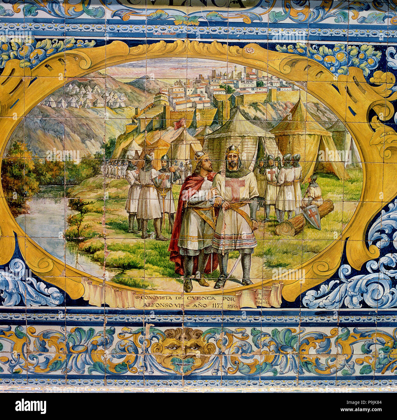 Conquista di Cuenca raggiunti dal re Alfonso VIII di Castiglia nel 1177, durante la riconquista, Mosa… Foto Stock