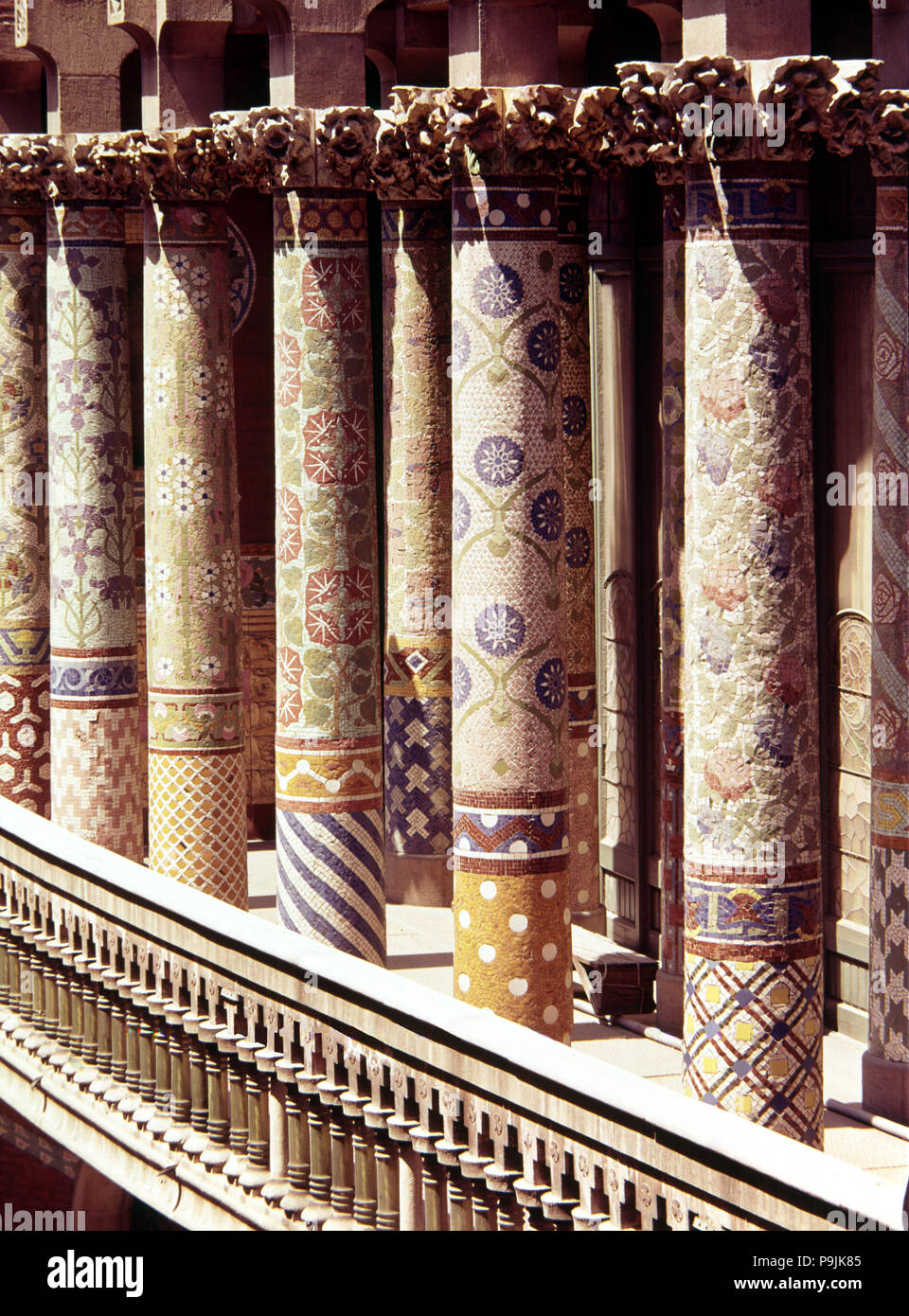 Palau de la Música Catalana (1905 - 1908), progetto di Lluís Domènech i Montaner, dettagli dell'c… Foto Stock