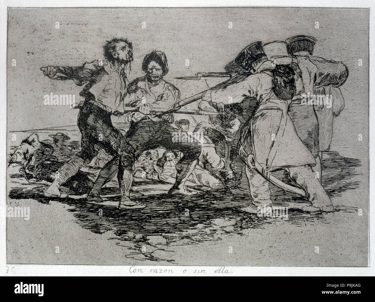 I disastri della guerra, una serie di incisioni di Francisco de Goya (1746-1828), la piastra 2: 'Con razón … Foto Stock