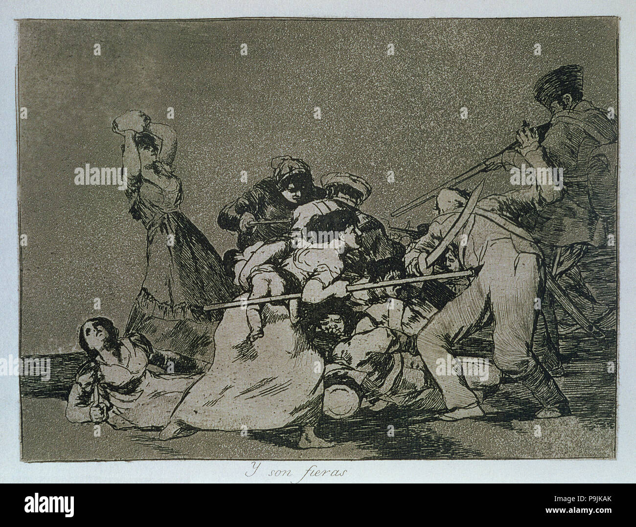 I disastri della guerra, una serie di incisioni di Francisco de Goya (1746-1828), la piastra 5: "Mi son fier… Foto Stock