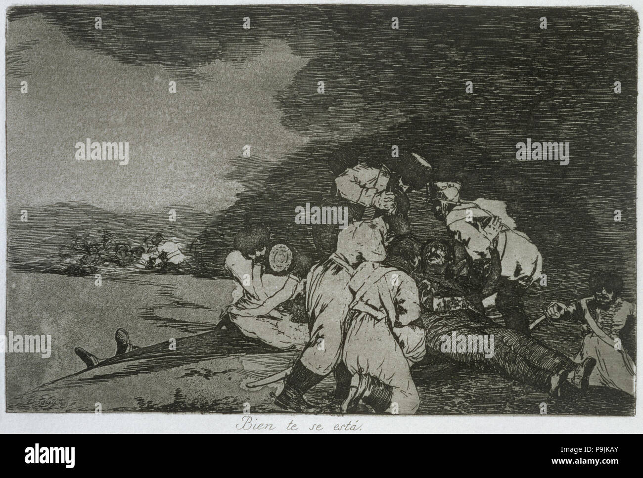 I disastri della guerra, una serie di incisioni di Francisco de Goya (1746-1828), la piastra 6: 'Bien te se… Foto Stock