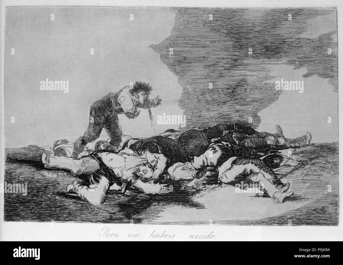 I disastri della guerra, una serie di incisioni di Francisco de Goya (1746-1828), la piastra 12: "Para eso … Foto Stock