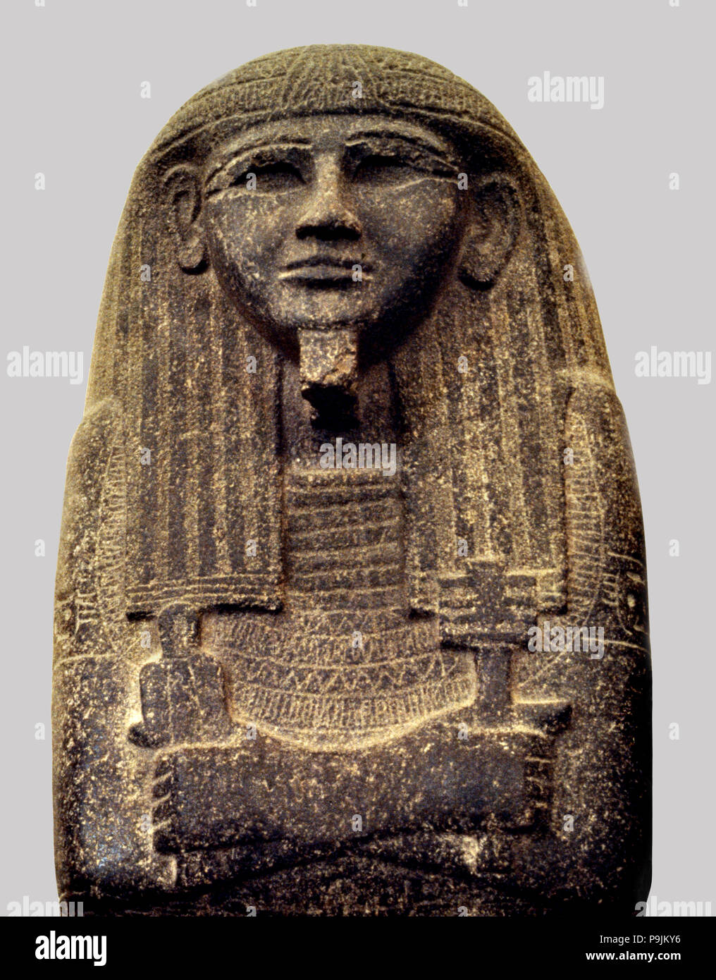 Coperchio di sarcofago con la figura di Jabba, sommo sacerdote di Tuthmosis e dipendente dalla… Foto Stock