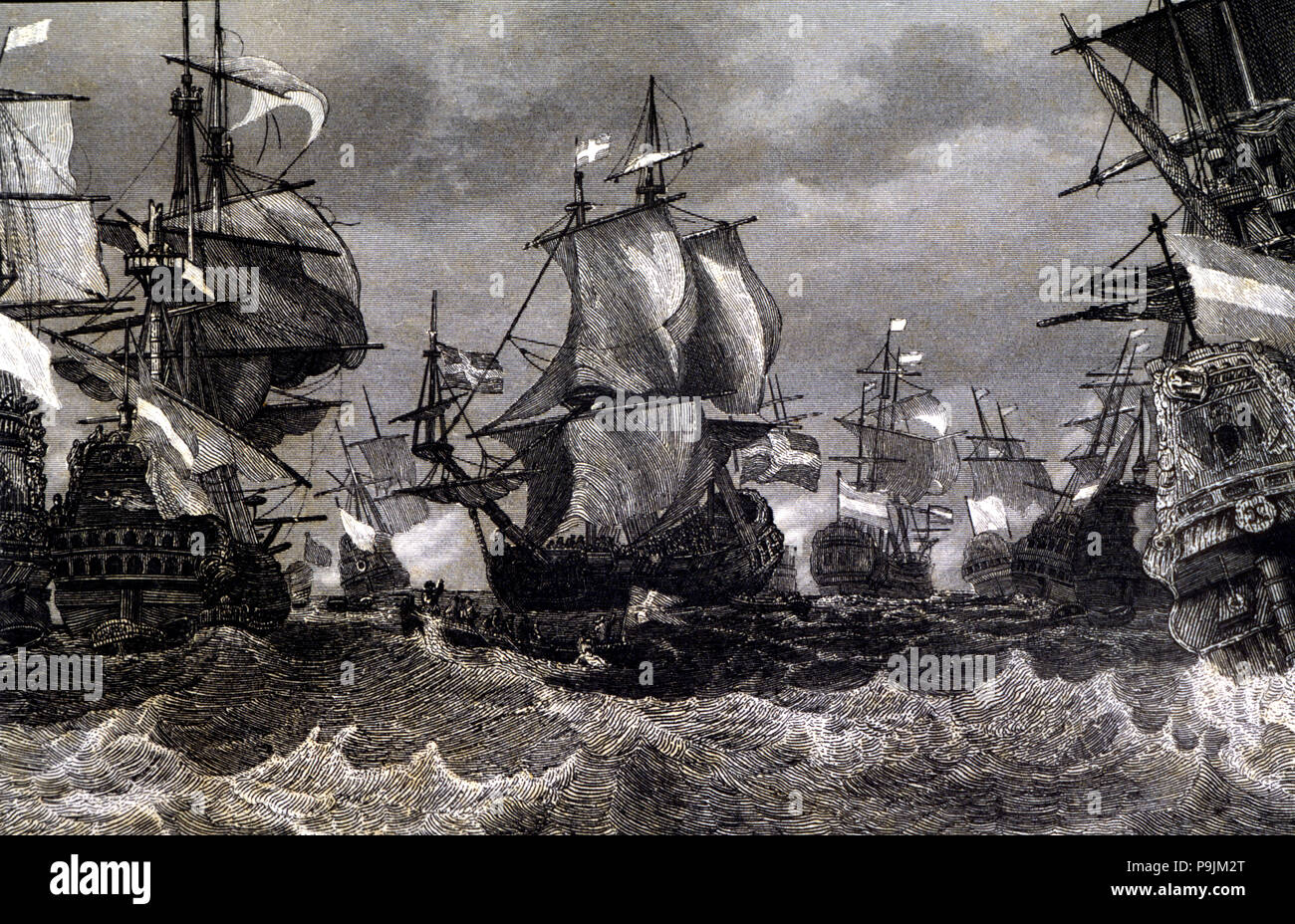 Guerra di successione, combattimento navale nel mare ingresso di Vigo il 22 ottobre 1702 tra la anglo-olandese… Foto Stock