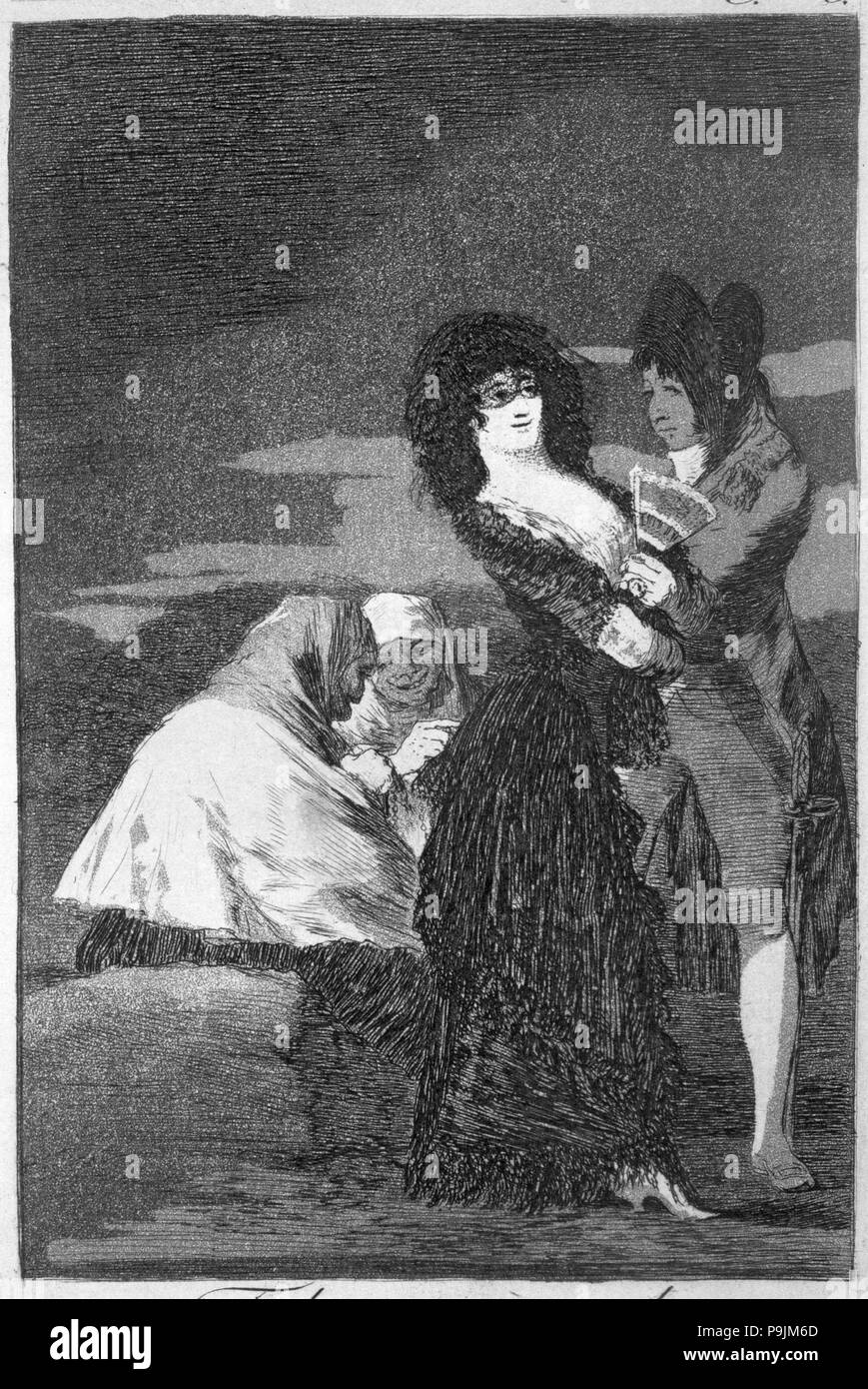 Los Caprichos, serie di incisioni di Francisco de Goya (1746-1828), la piastra 5: 'Tal para cual' (due… Foto Stock