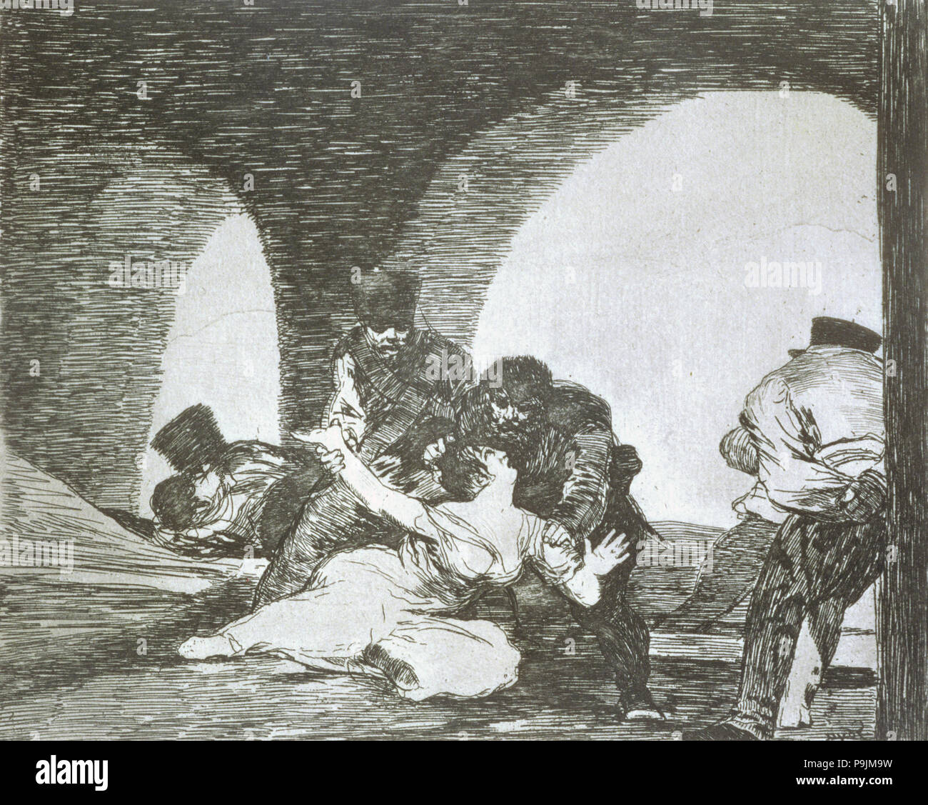 I disastri della guerra, una serie di incisioni di Francisco de Goya (1746-1828), la piastra 13: 'Amarga pr… Foto Stock
