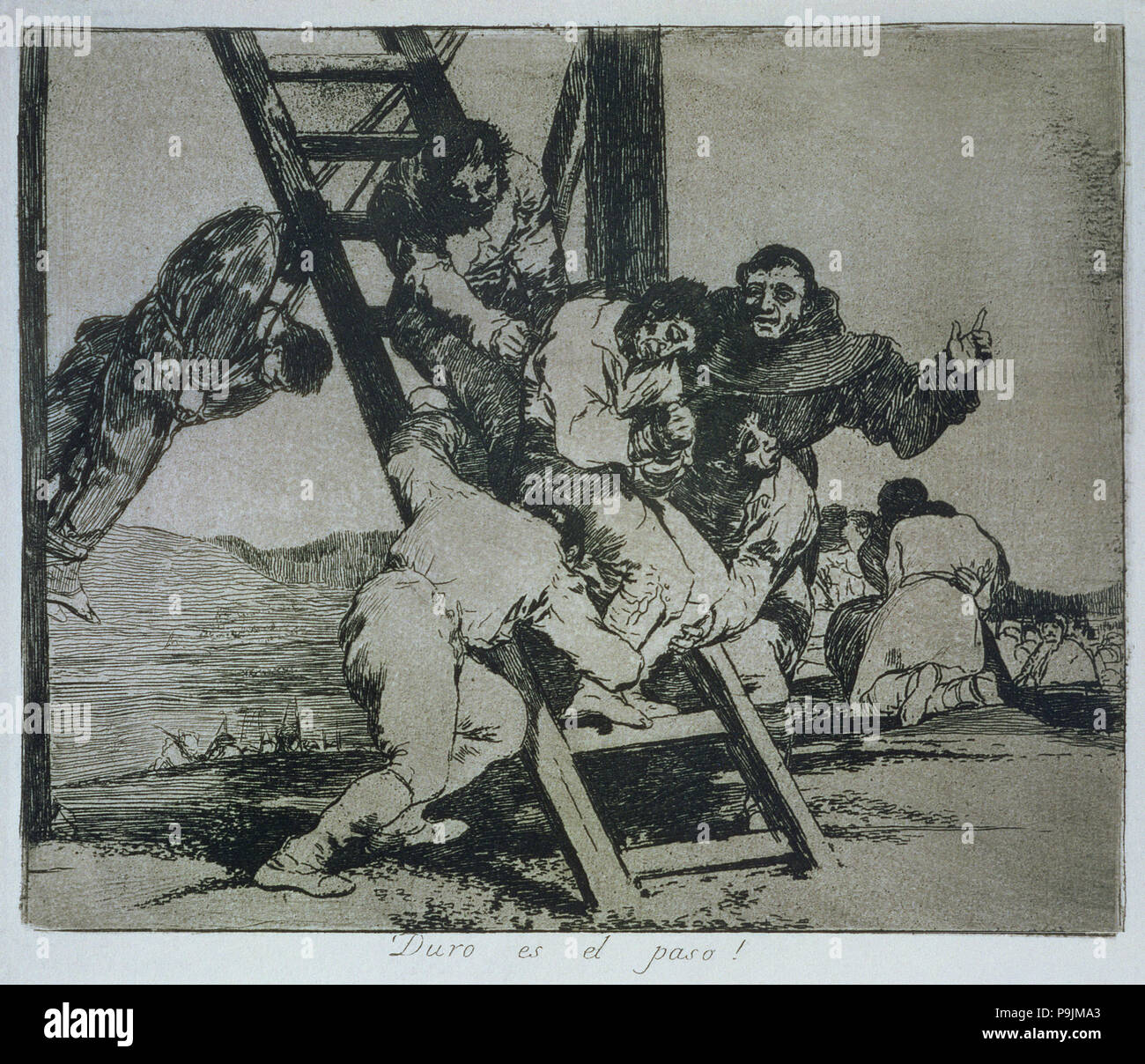 I disastri della guerra, una serie di incisioni di Francisco de Goya (1746-1828), la piastra 14: 'duro es e… Foto Stock