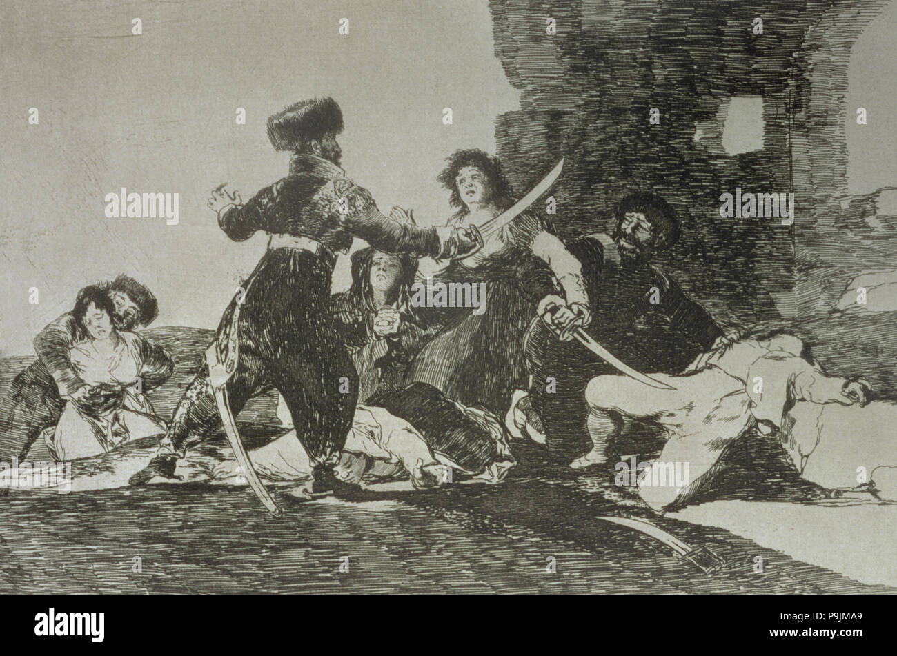 I disastri della guerra, una serie di incisioni di Francisco de Goya (1746-1828), la piastra 19: 'Ya no hay… Foto Stock