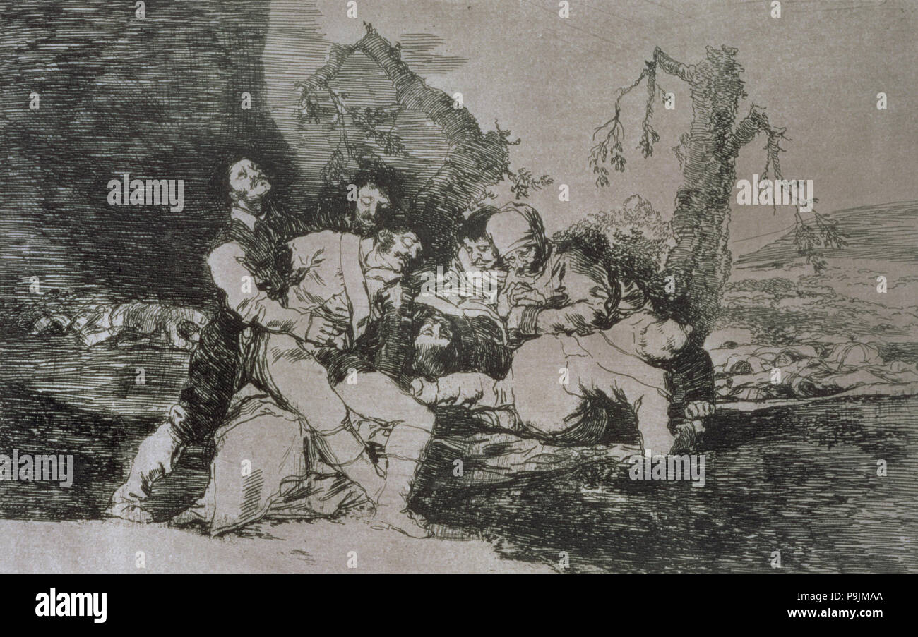 I disastri della guerra, una serie di incisioni di Francisco de Goya (1746-1828), la piastra 20: 'Curarlos,… Foto Stock