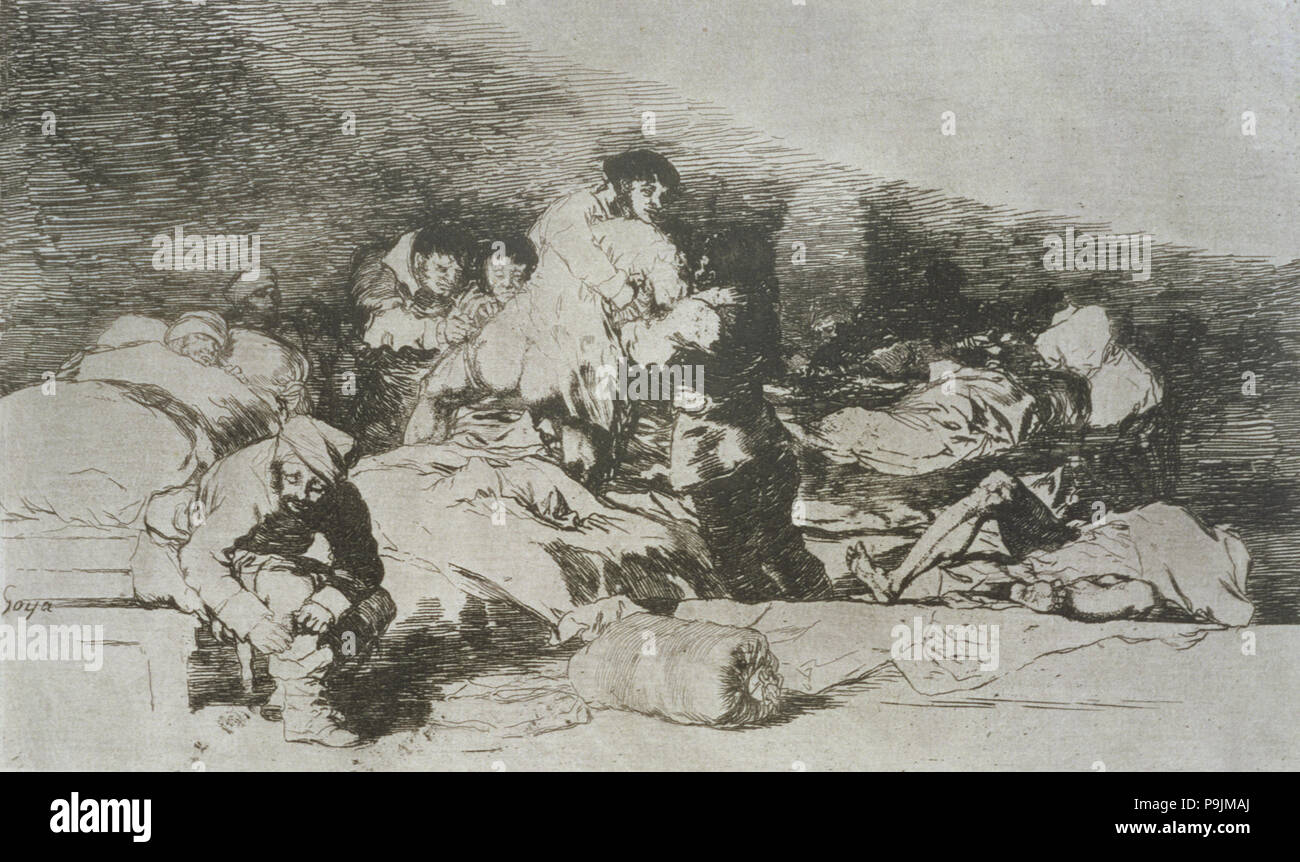 I disastri della guerra, una serie di incisioni di Francisco de Goya (1746-1828), la piastra 25: 'También e… Foto Stock