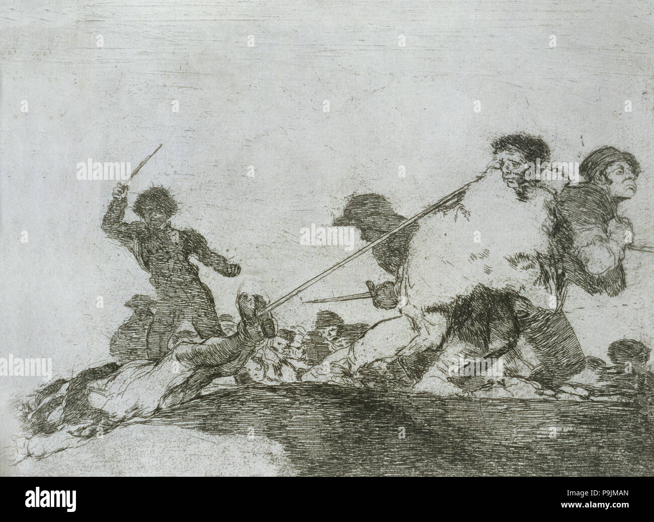I disastri della guerra, una serie di incisioni di Francisco de Goya (1746-1828), la piastra 29: 'Lo merecí… Foto Stock