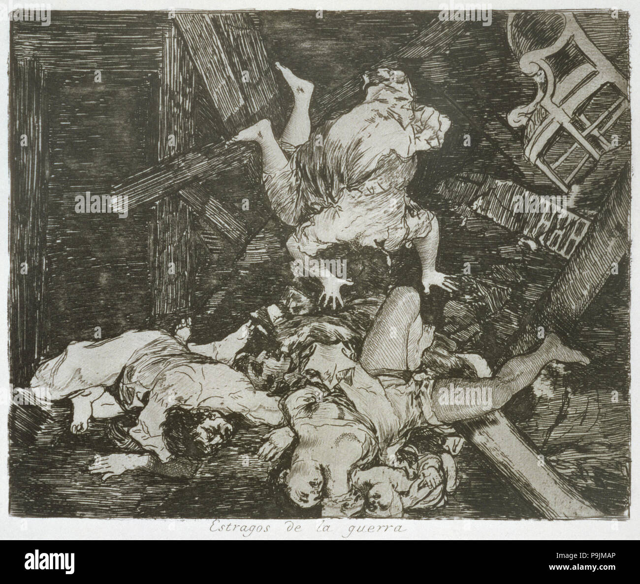I disastri della guerra, una serie di incisioni di Francisco de Goya (1746-1828), la piastra 30: 'Estragos … Foto Stock