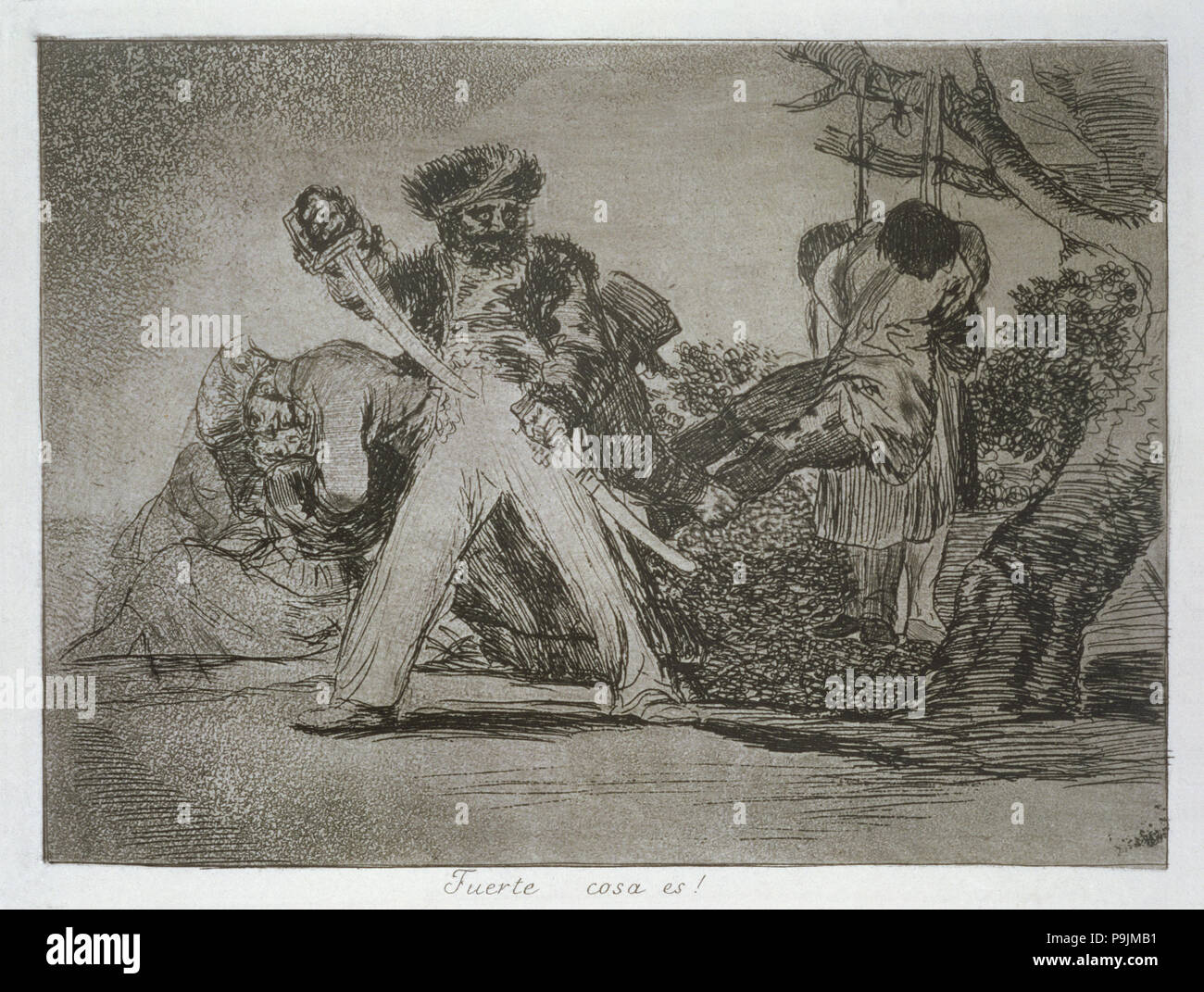 I disastri della guerra, una serie di incisioni di Francisco de Goya (1746-1828), la piastra 31: "Fuerte co… Foto Stock