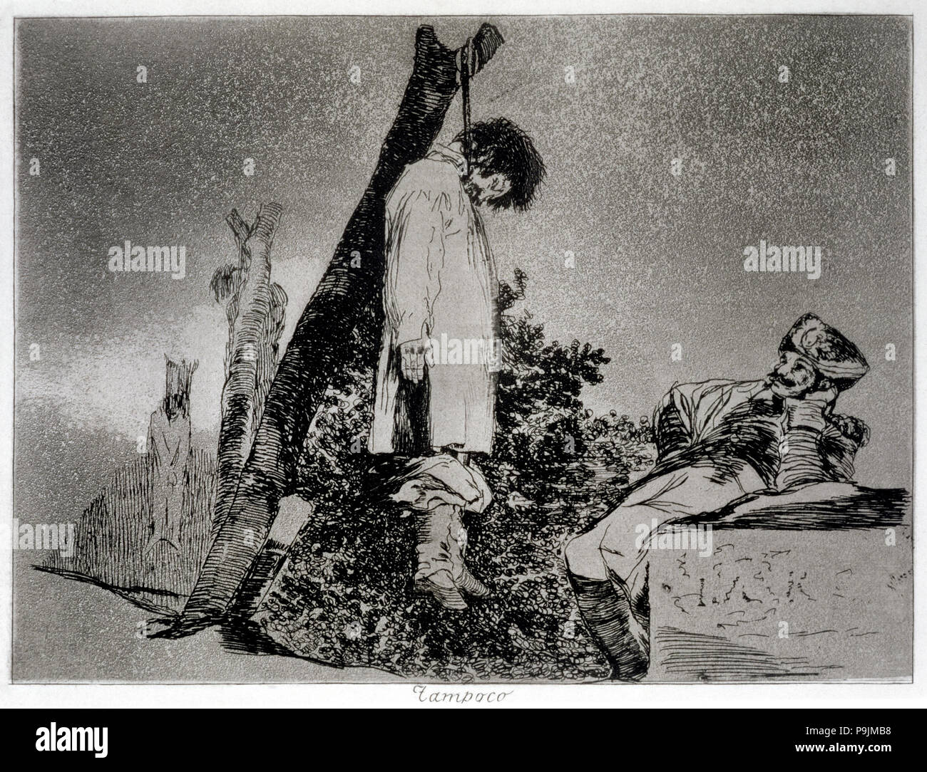 I disastri della guerra, una serie di incisioni di Francisco de Goya (1746-1828), la piastra 36: 'Tampoco' … Foto Stock