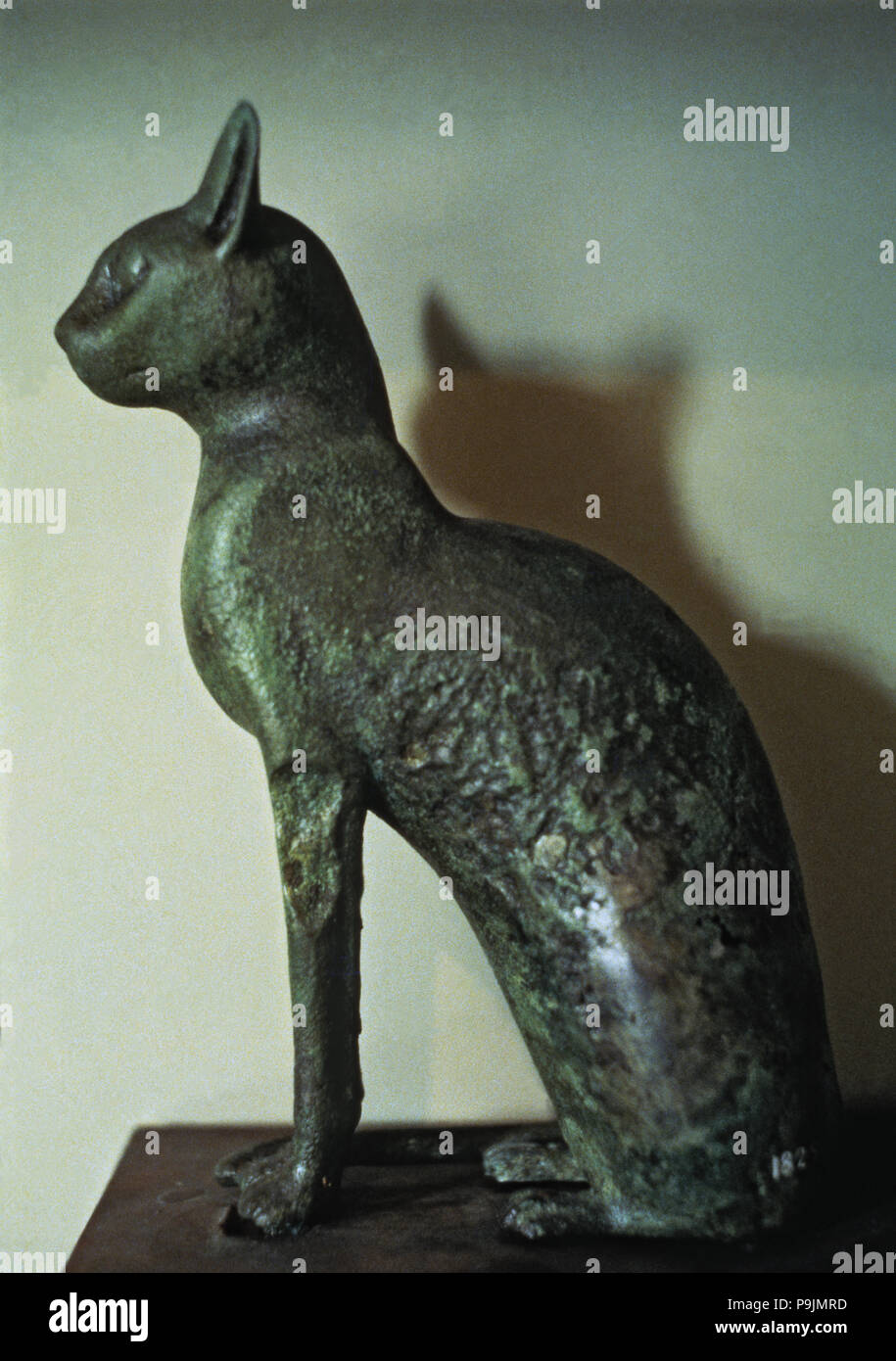 Cat statuetta in bronzo. Foto Stock