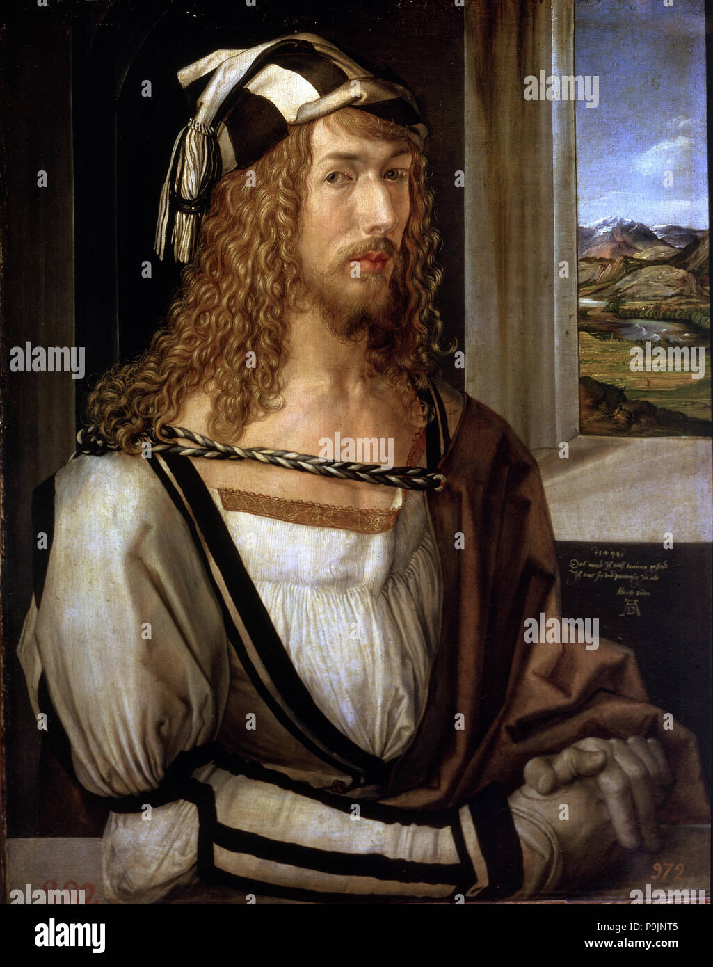 Ritratto di auto da Albrecht Dürer (1471 - 1528), pittore olandese. Foto Stock
