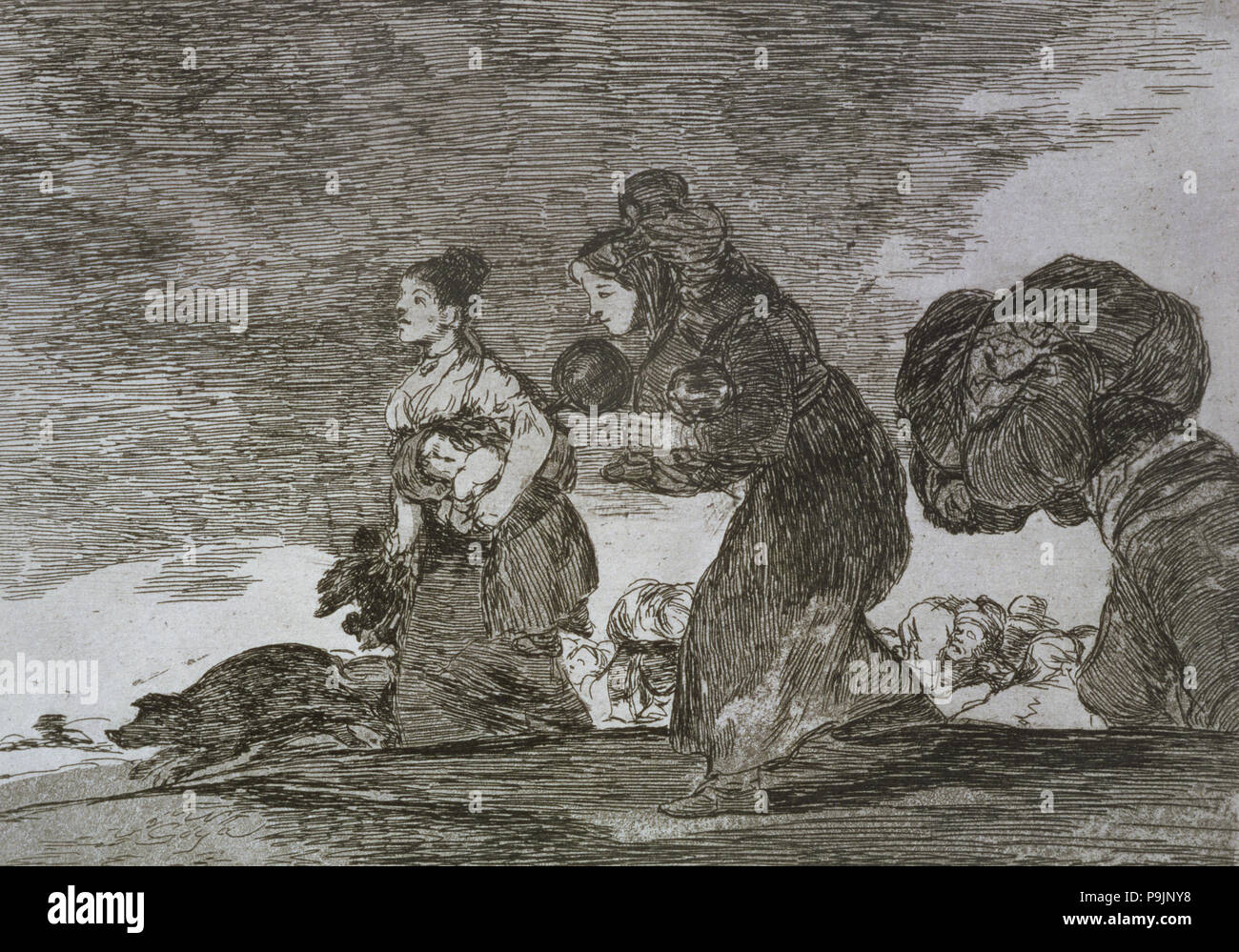 I disastri della guerra, una serie di incisioni di Francisco de Goya (1746-1828), la piastra 45: " Mi esto ta… Foto Stock