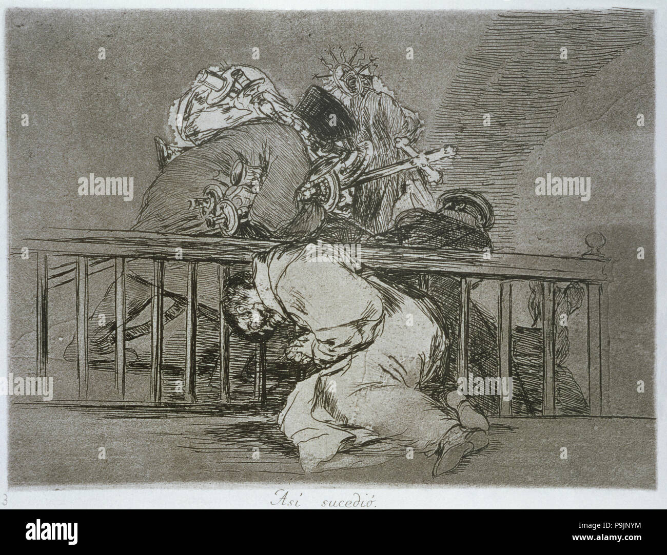 I disastri della guerra, una serie di incisioni di Francisco de Goya (1746-1828), la piastra 47: 'Así suced… Foto Stock