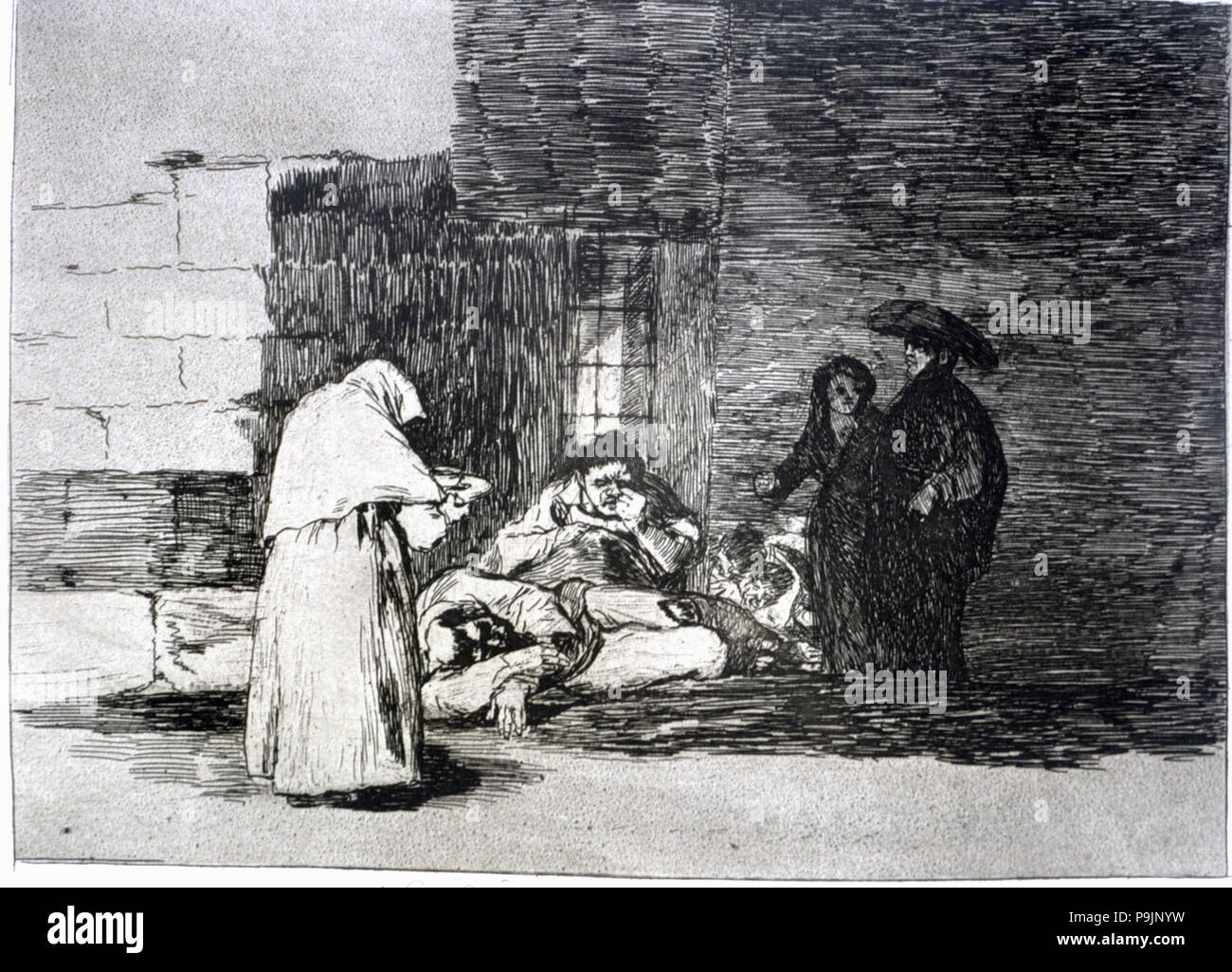 I disastri della guerra, una serie di incisioni di Francisco de Goya (1746-1828), la piastra 49 'Caridad de… Foto Stock