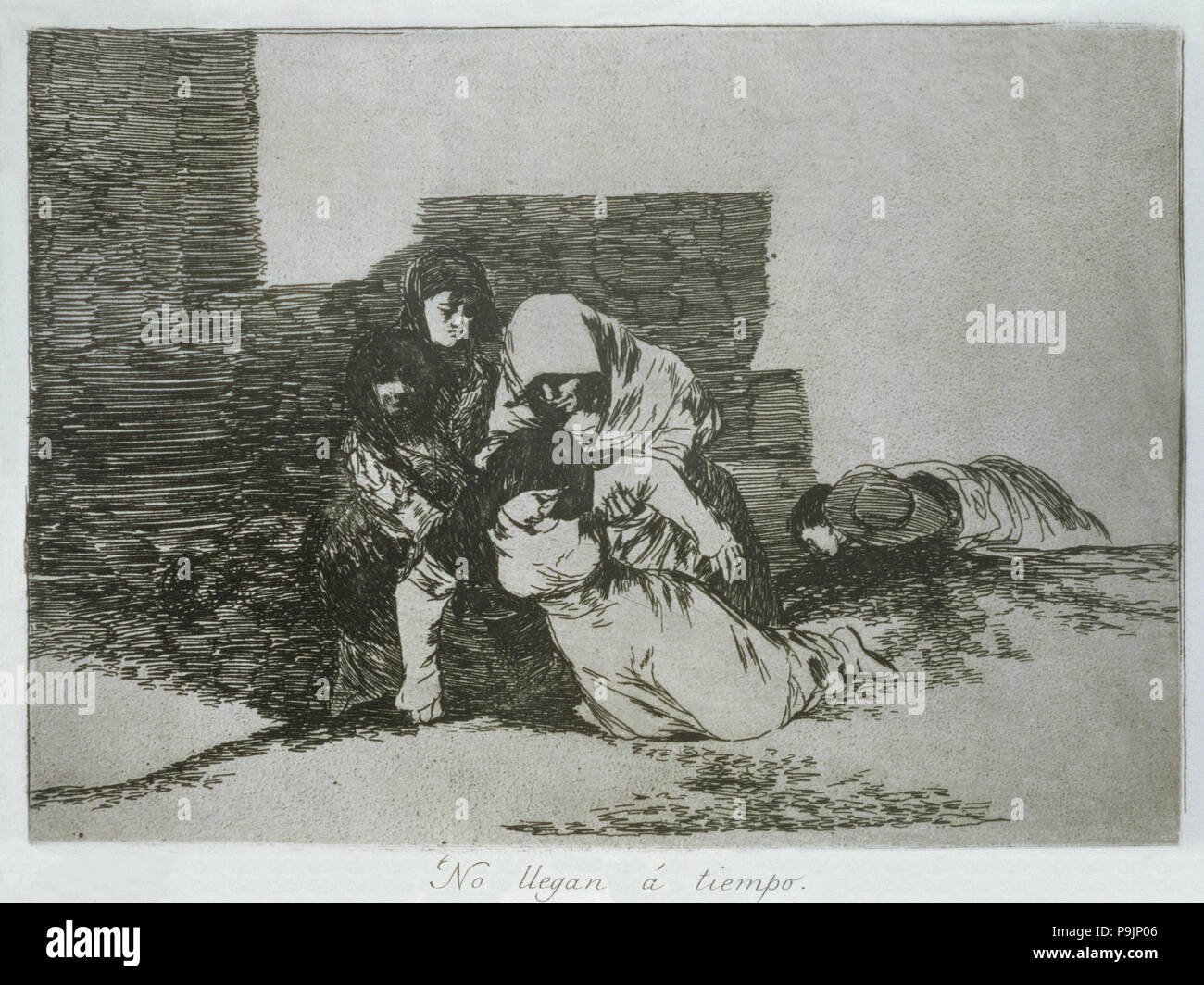 I disastri della guerra, una serie di incisioni di Francisco de Goya (1746-1828), la piastra 52: 'No llegan… Foto Stock