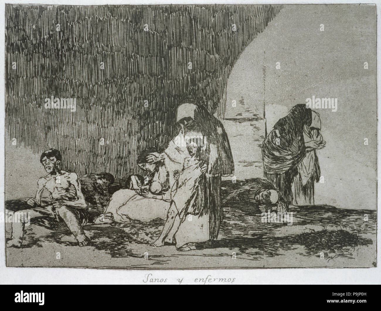 I disastri della guerra, una serie di incisioni di Francisco de Goya (1746-1828), la piastra 57: "anos y e… Foto Stock