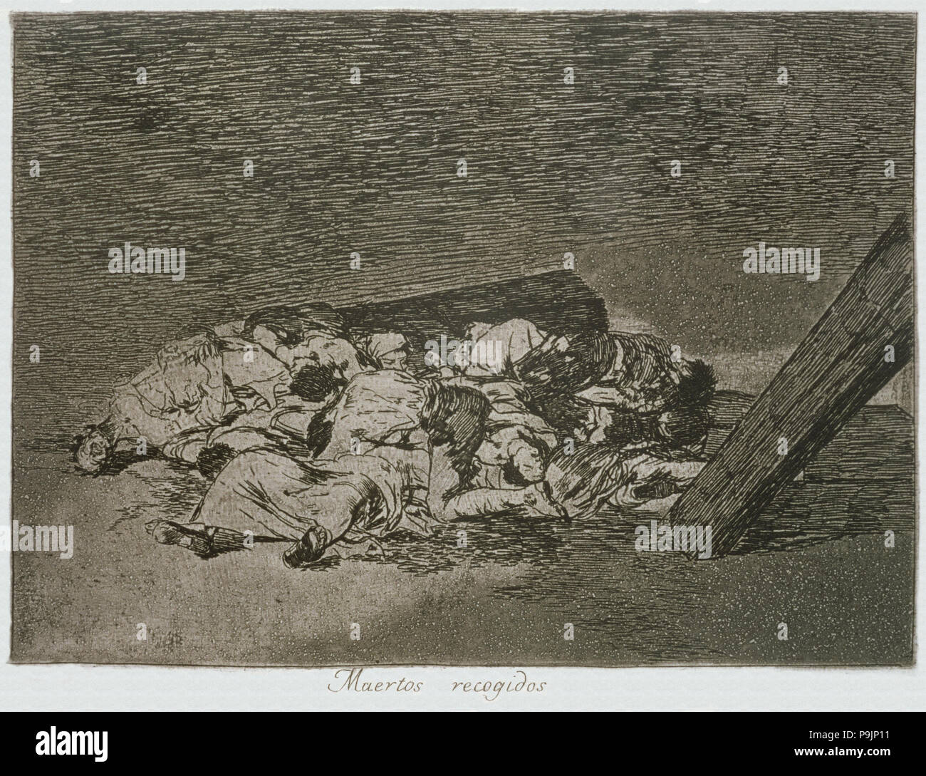I disastri della guerra, una serie di incisioni di Francisco de Goya (1746-1828), la piastra 63: 'Muertos r… Foto Stock