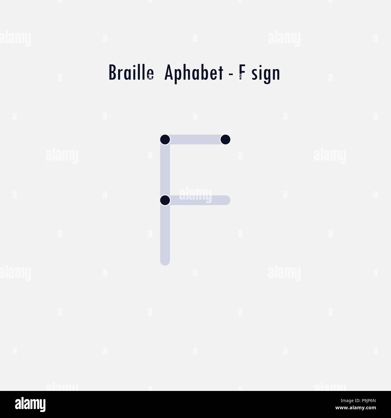 Creative versione inglese dell'alfabeto Braille elemento di design.alfabeto Braille lettere.classico emblema.elegante alfabeto dinamica lettere.Flat web design ho Illustrazione Vettoriale