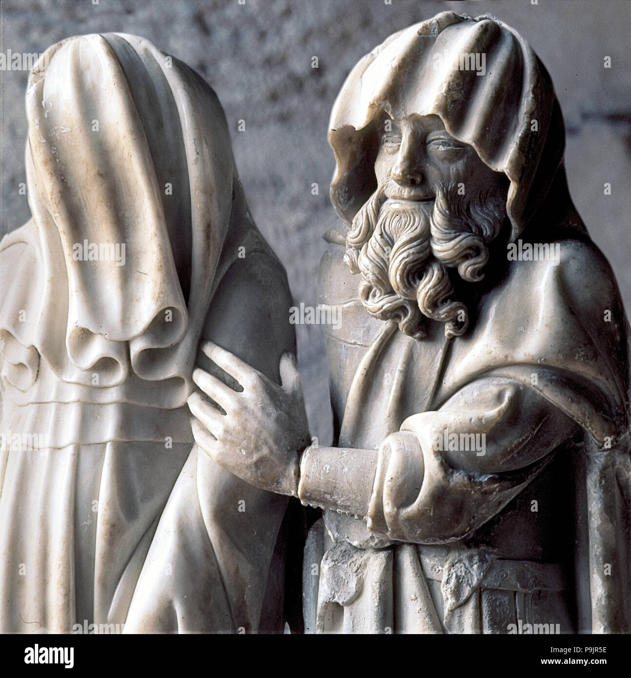'Man e mourner in tempo di peste", da pere Oller. Foto Stock