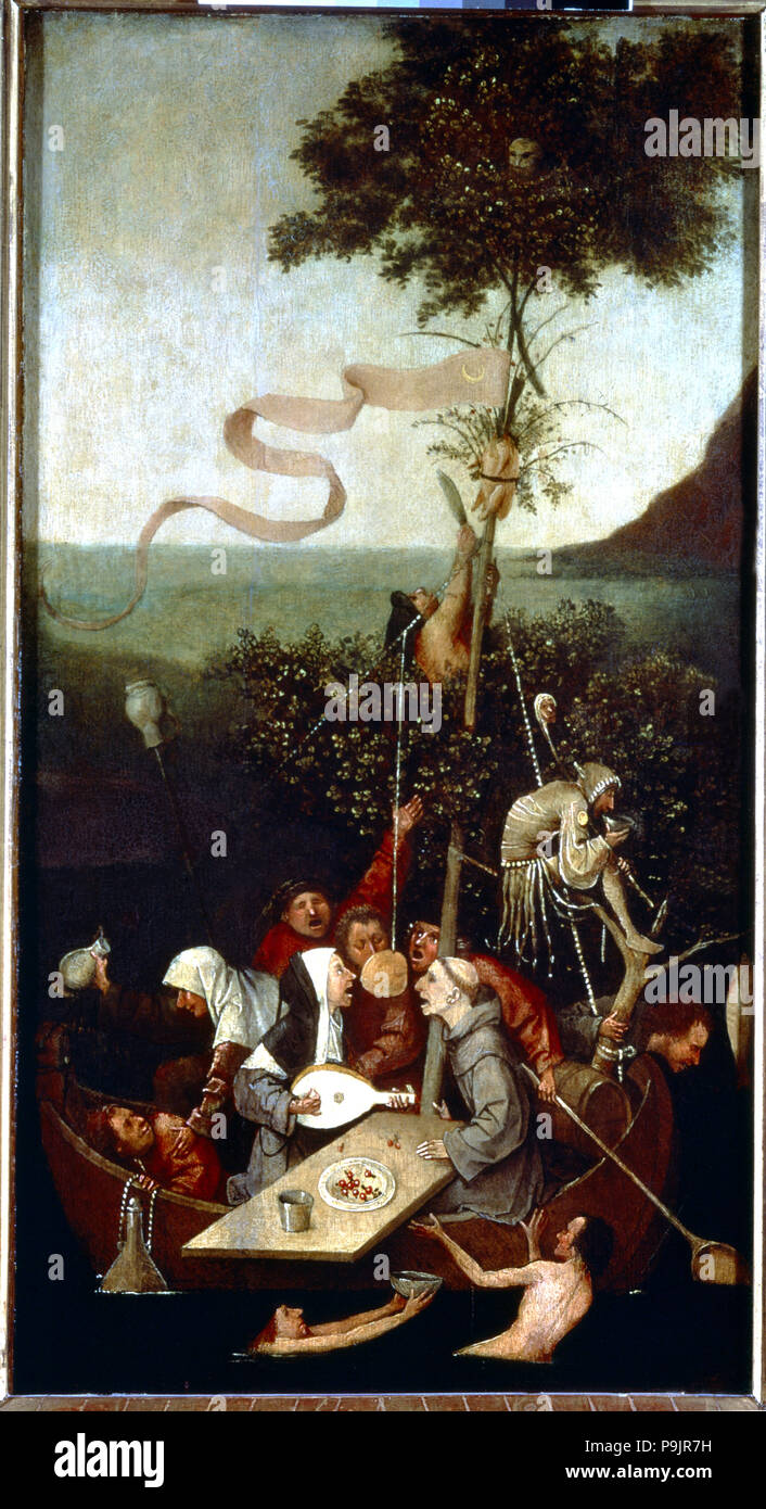 La nave degli stolti" dipinto da El Bosco (1450-1516). Foto Stock