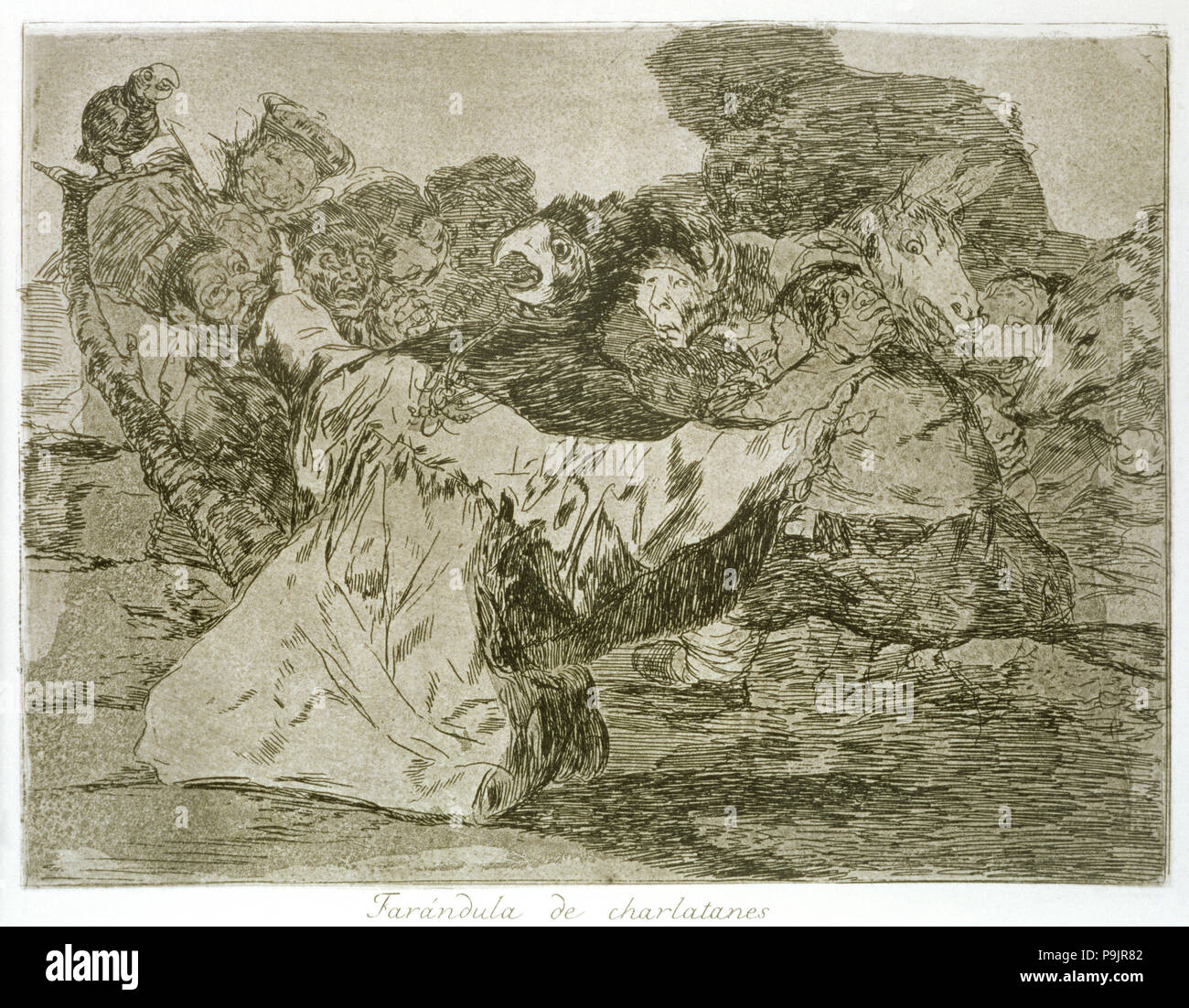 I disastri della guerra, una serie di incisioni di Francisco de Goya (1746-1828), la piastra 75: 'Farándula… Foto Stock