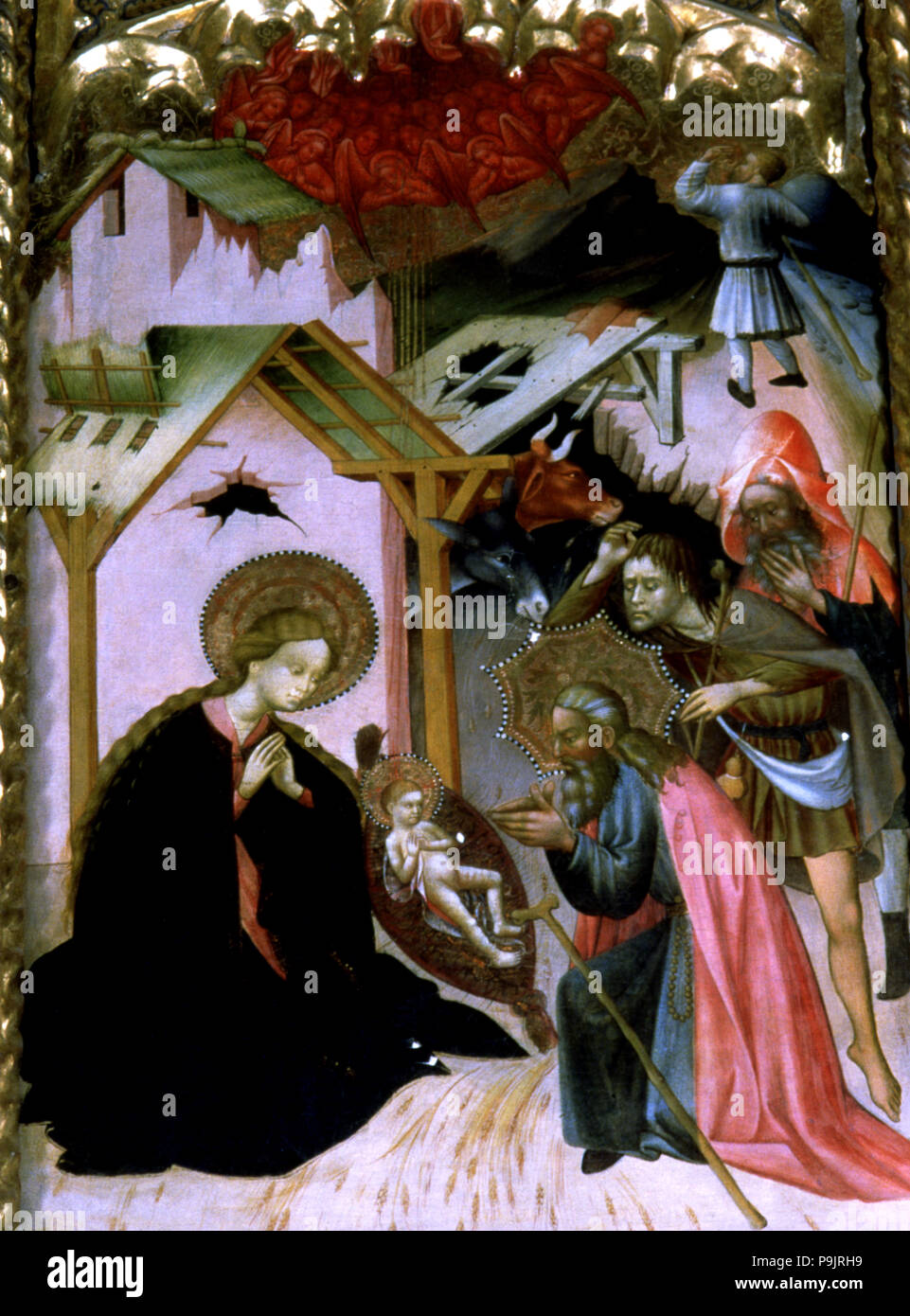 "Adorazione dei Pastori", tabella della pala della Madonna della Scala. Documente lavoro… Foto Stock