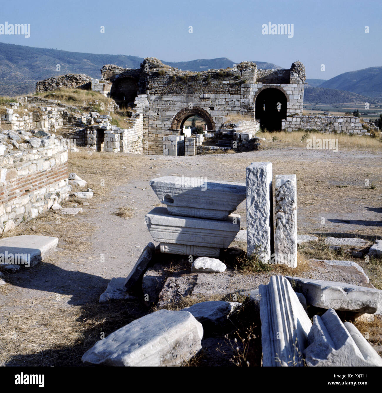 Parte delle rovine di Troia. Foto Stock
