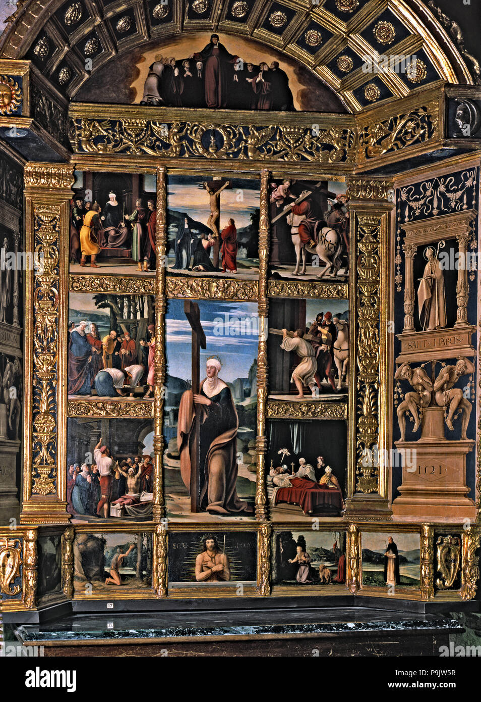 Pala di Santa Elena, 1521, da Pedro Fernandez. Foto Stock