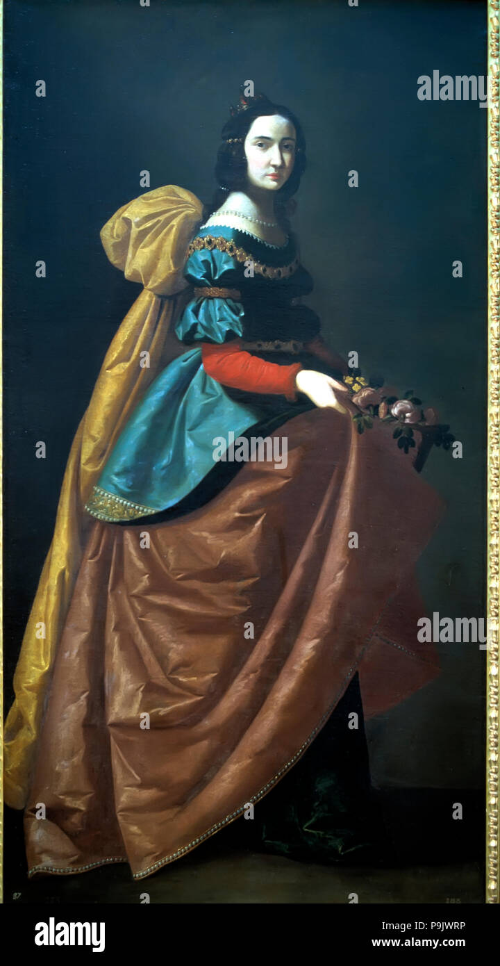'Saint Elisabetta di Portogallo", pittura di olio da Zurbarán. Foto Stock