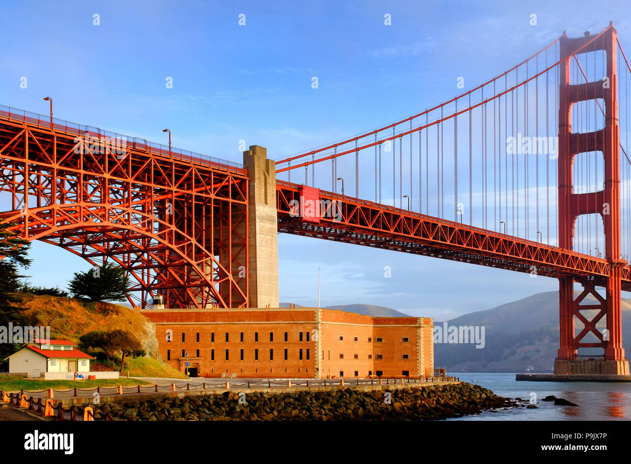 Vista del Golden Gate Bridge di San Francisco, California, Stati Uniti d'America Foto Stock