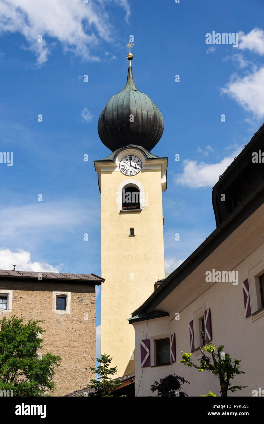 Chiesa Parrocchiale di San Nicola e Bartolomeo a Saalbach, Austria Foto Stock