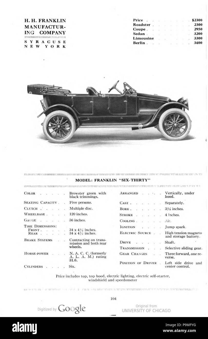 33 1914 Franklin Six-Thirty Foto Stock