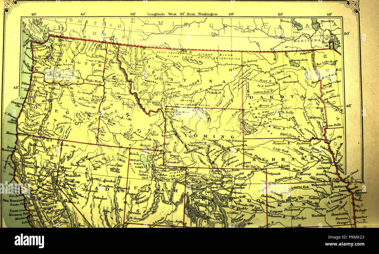 122 AmCyc Stati Uniti d'America - mappa (NW) Foto Stock