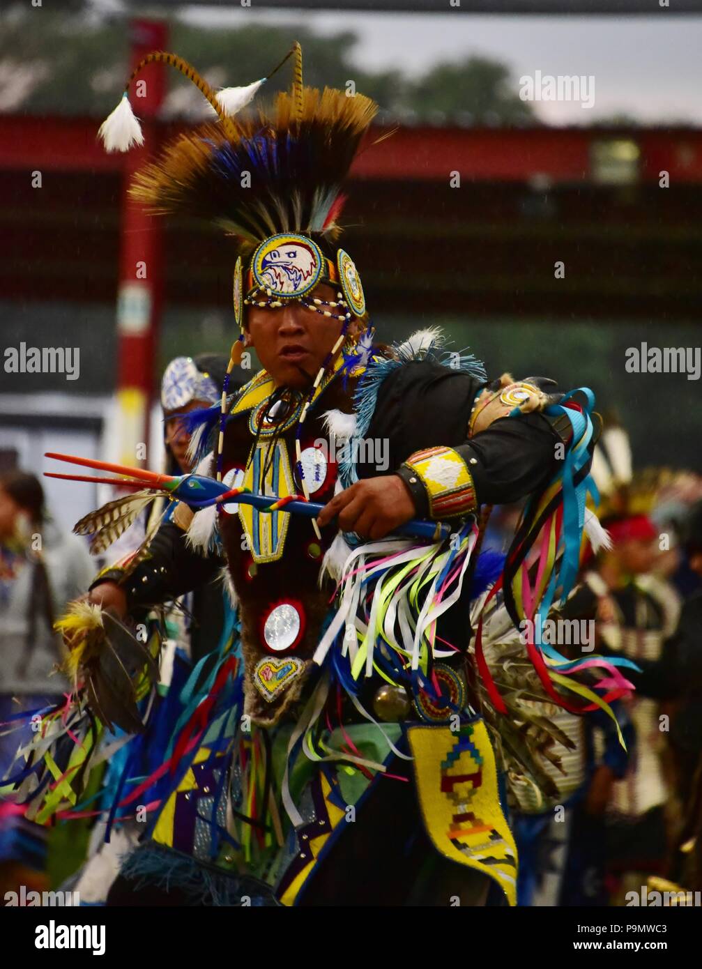 American Indian Festival Pow Wow dancer Foto Stock