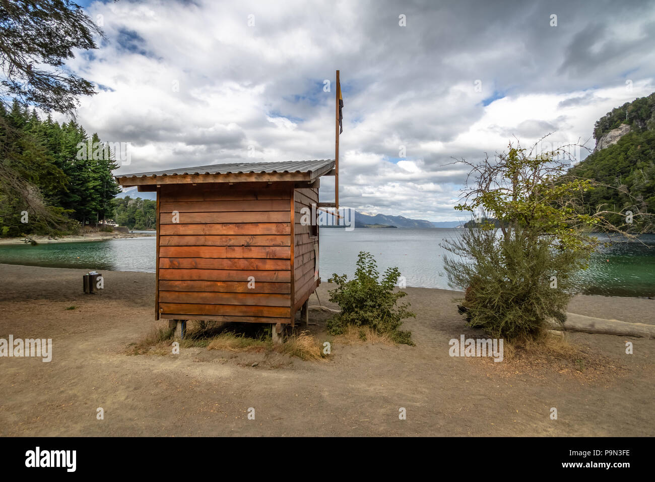 Bahia Mansa Bay a Nahuel Huapi Lake - Villa La Angostura, Patagonia, Argentina Foto Stock