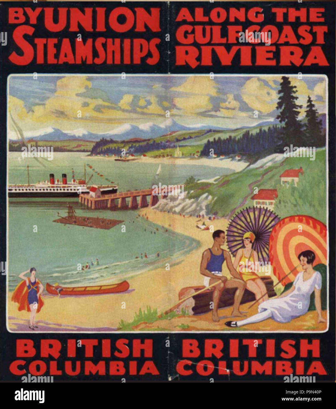 320 Union Steamship Company poster pubblicitario Foto Stock