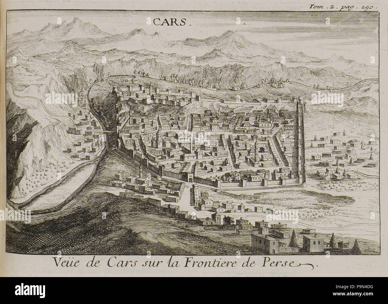322 Veue de vetture sur la frontière de Perse - Tournefort Joseph Pitton de - 1717 Foto Stock