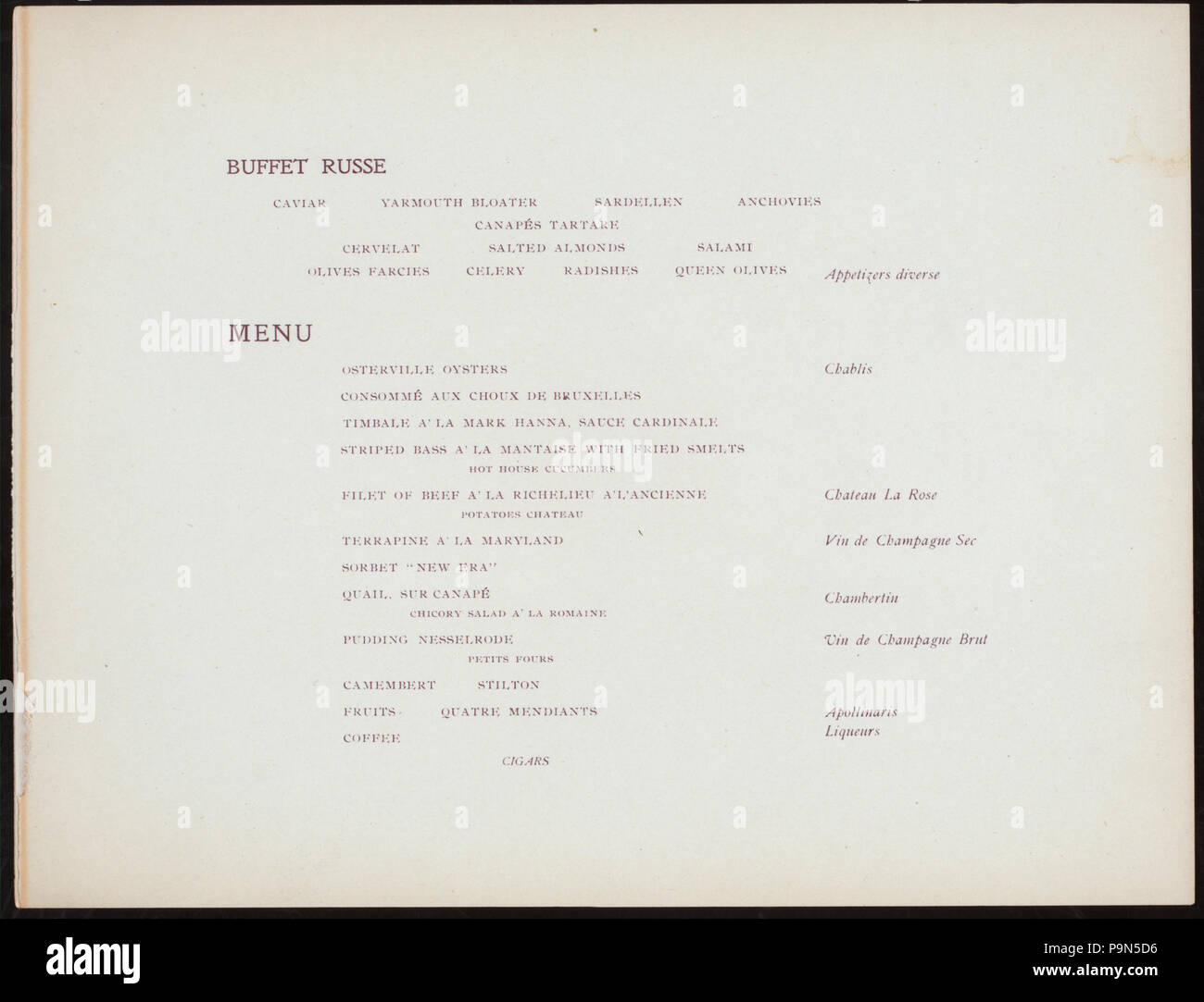 571 LA CENA IN ONORE DI MARCUS A. HANNA (detenute da) UNION CLUB (a) "UNION CLUB, Cleveland, OH" (altre (CLUB PRIVATO)-) (NYPL ADE-270794-4000003788) Foto Stock