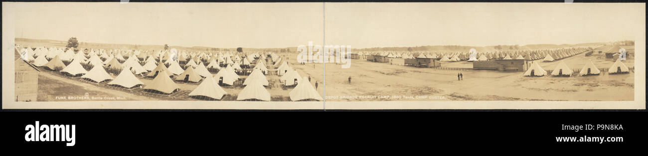 385 Vigili del deposito reclutare Camp, 1500 tende, Camp Custer LCCN2007664159 Foto Stock