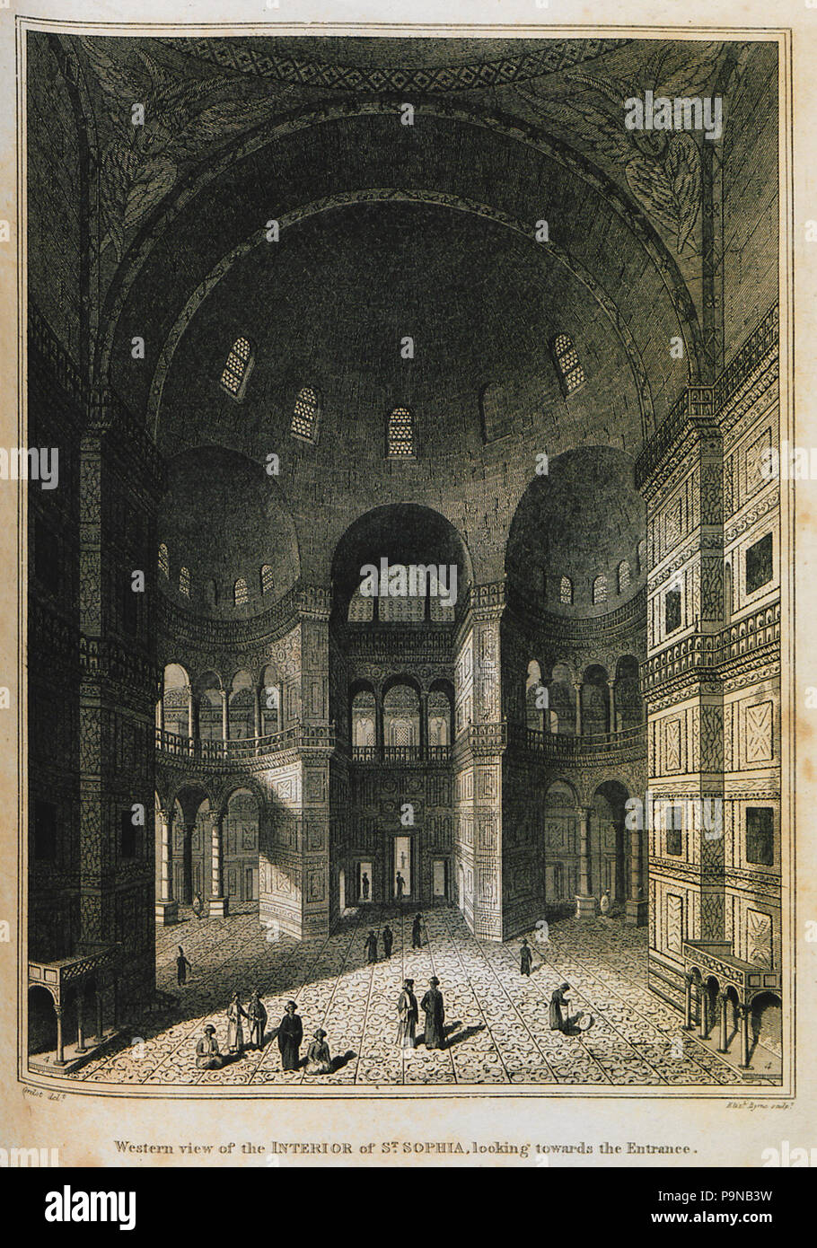 330 Western vista interna della Basilica di Santa Sofia, guardando verso l'ingresso - Clarke Edward Daniel - 1816 Foto Stock