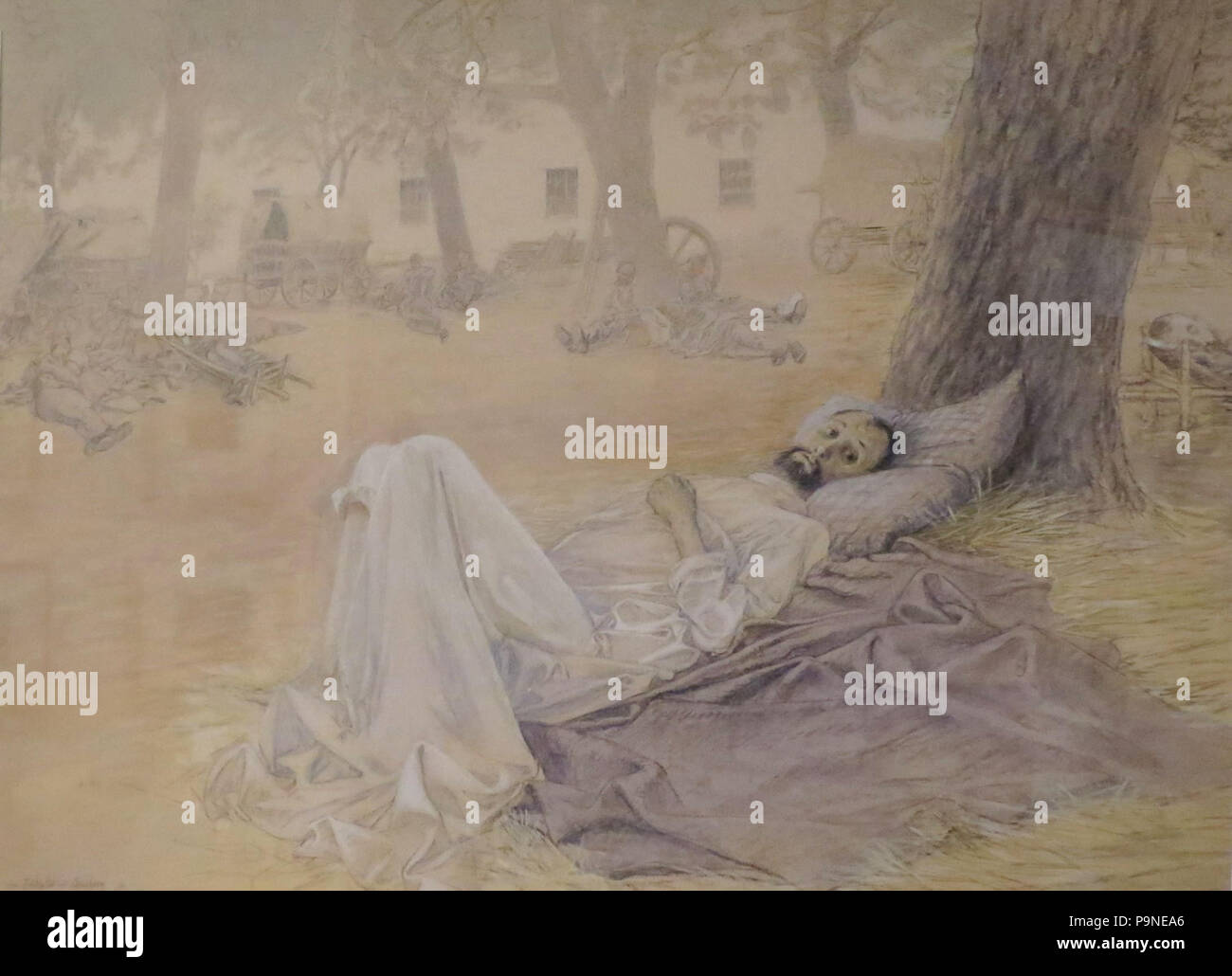 7 'presso il campo di Lemberg Hospital' da Josef Engelhart, 1915, Wolfson-FIU Museum Foto Stock