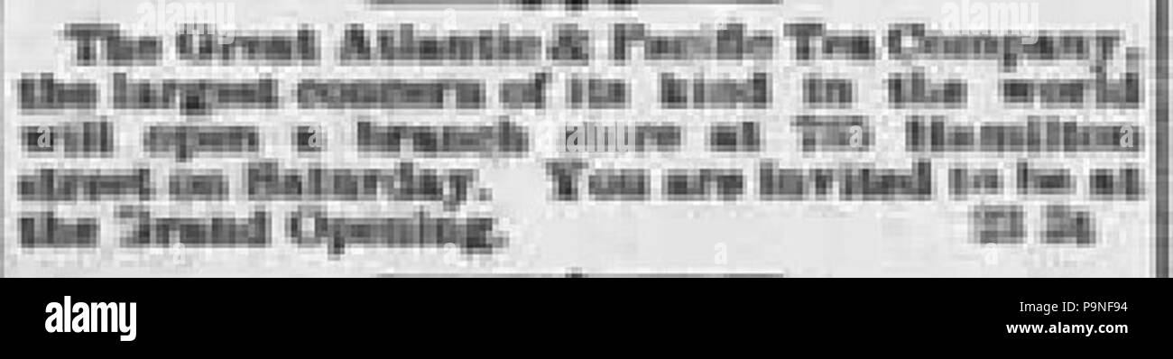 22 1892 - Atlantico e Pacifico tè società - 23 Giu MC - Allentown PA Foto Stock