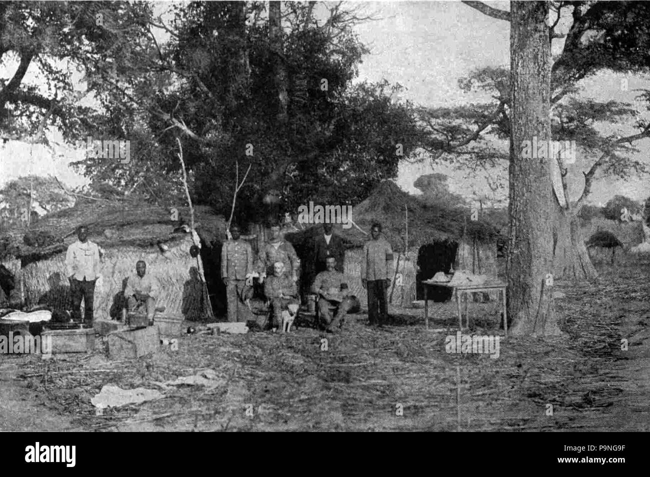 25 1901 Gambia expedition governatore del camp Foto Stock