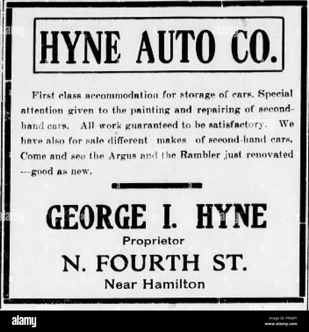 35 1916 - George IO Hyne Azienda giornale di annunci2 Allentown PA Foto Stock
