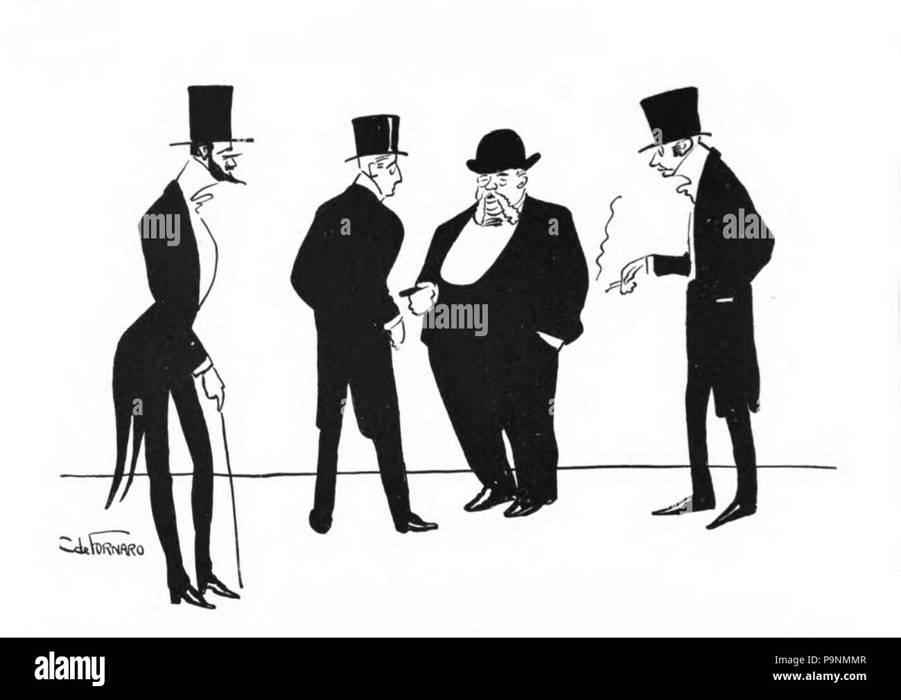 . Inglese: "Un gruppo di primo-nighters pongono per Fornaro' . non più tardi del 1904 81 un gruppo di primo-nighters pongono per Fornaro Foto Stock